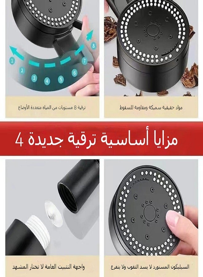 High Pressure Handheld Shower Head with 150CM Hose and Adhensive Holder, 8 Spray Mode Handheld Shower Head with ON/OFF Pause Switch to Saving Water,Rainfall Spa Hand Held Water Sprinkler - Image 2
