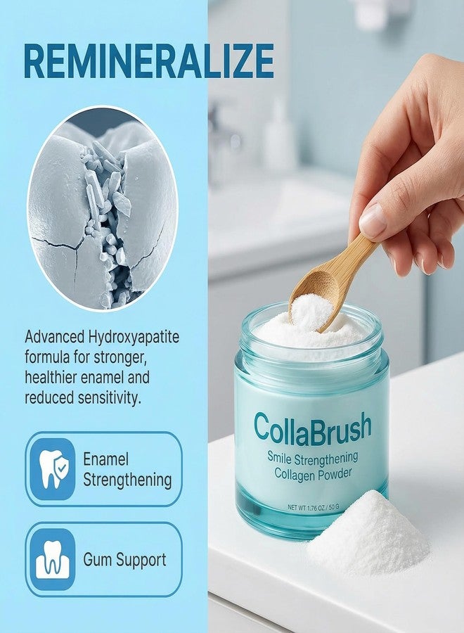 WERANOZ Collabrush Collagen Powder, Collagen+Hydroxyapatite Gum Toothpaste Care Powder, Smile Strengthening CollagenPowder, Protect Gum & Enamel Care - Image 2