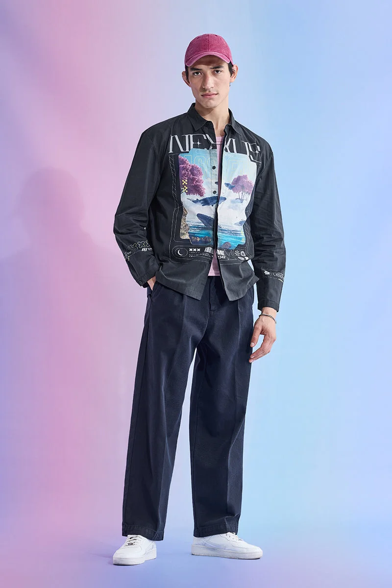 SNITCH Utopia Nexus Printed Oversized Shirt