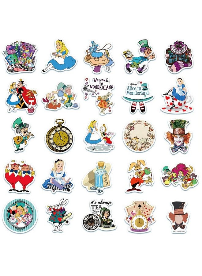 iDream Disney Cartoon Movie Stickers - Alice in Wonderland Vinyl Stickers (Set of 50) | Self-Adhesive | Size: 3-8 cm | Fun and Creative Décor for Kids - Image 2