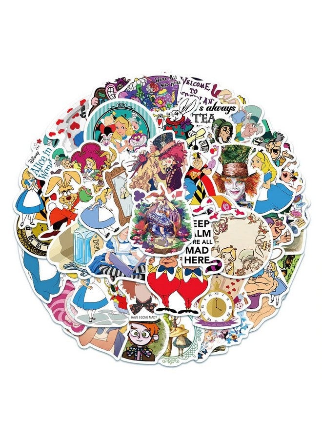 iDream Disney Cartoon Movie Stickers - Alice in Wonderland Vinyl Stickers (Set of 50) | Self-Adhesive | Size: 3-8 cm | Fun and Creative Décor for Kids - Image 4
