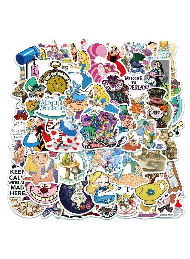 iDream Disney Cartoon Movie Stickers - Alice in Wonderland Vinyl Stickers (Set of 50) | Self-Adhesive | Size: 3-8 cm | Fun and Creative Décor for Kids - Image 1