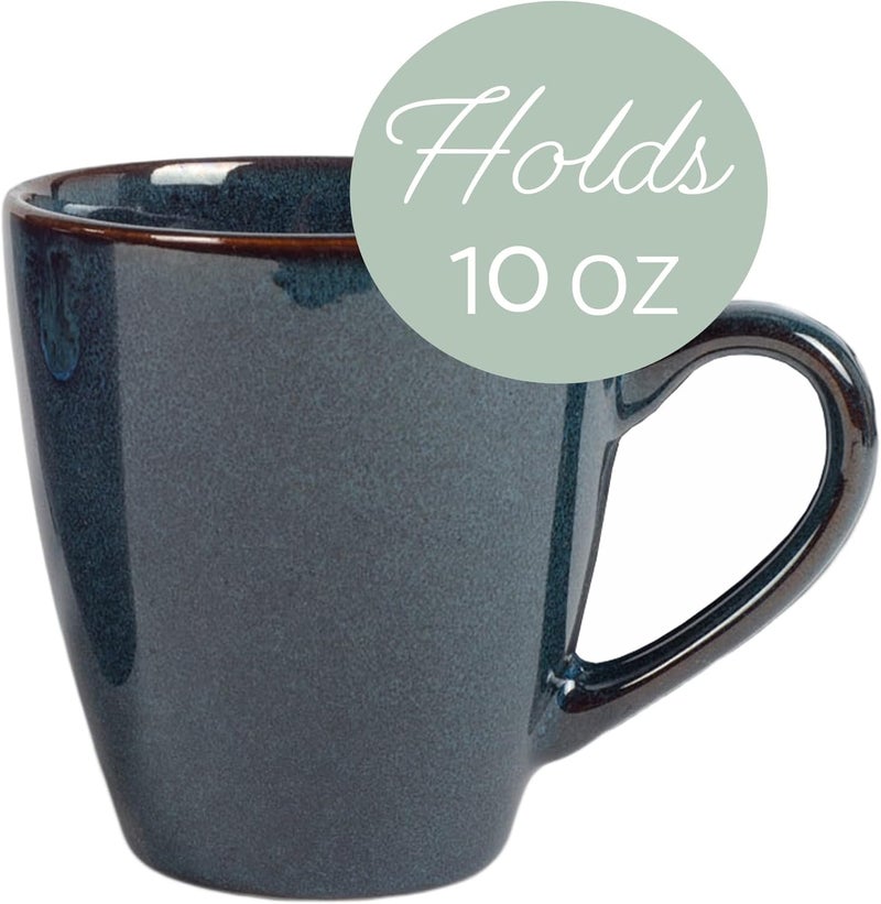 Elanze Designs Sophisticated Modern Chic Smooth Ceramic Stoneware Dinnerware Mugs Cups Set of 4  Navy Blue - Image 3