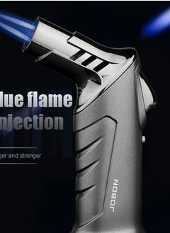 JOBON Jobon Windproof Torch Lighter Butane Refillable Gas Lighter Single Jet Flame Adjustable (Butane Gas Not Included) | Lighter for Bakhoor charcoal, Candle, Cooking, Camping, Baking, BBQ (Grey)  - Image 2