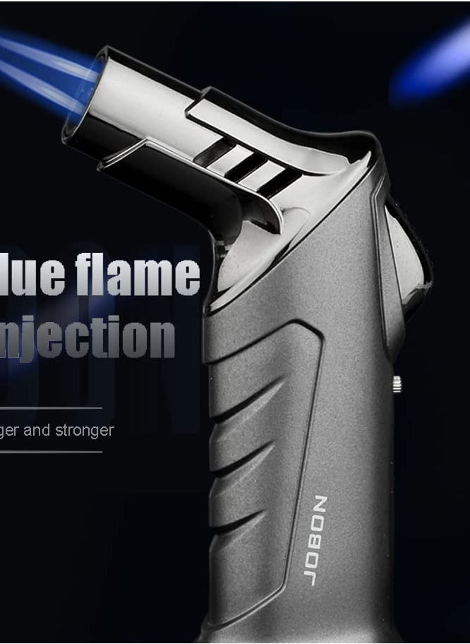 JOBON - Jobon Windproof Torch Lighter Butane Refillable Gas Lighter Single Jet Flame Adjustable (Butane Gas Not Included) | Lighter for Bakhoor charcoal, Candle, Cooking, Camping, Baking, BBQ (Grey) - Image 1