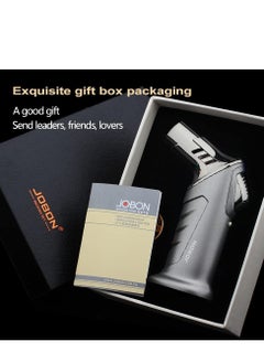JOBON Jobon Windproof Torch Lighter Butane Refillable Gas Lighter Single Jet Flame Adjustable (Butane Gas Not Included) | Lighter for Bakhoor charcoal, Candle, Cooking, Camping, Baking, BBQ (Grey)  - Image 4