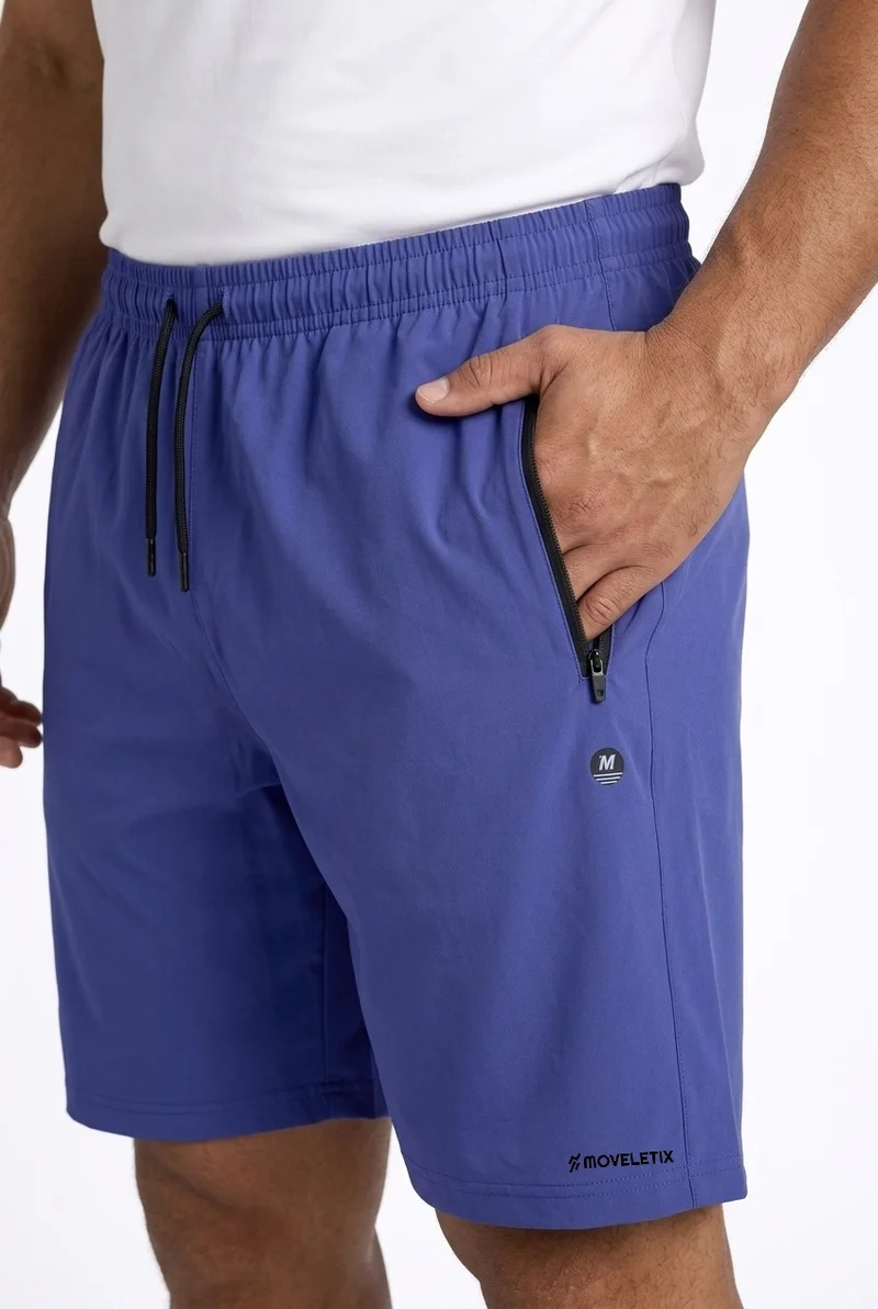 Moveletix Blue Men's Plus Size Training Shorts Blue for Men | Best Price UAE