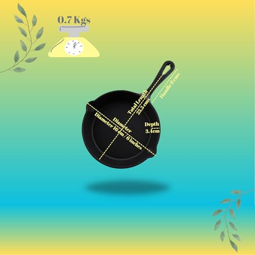 TRILONIUM Pre-Seasoned Cast Iron Classic Mini Skillet 6 inches - Image 2