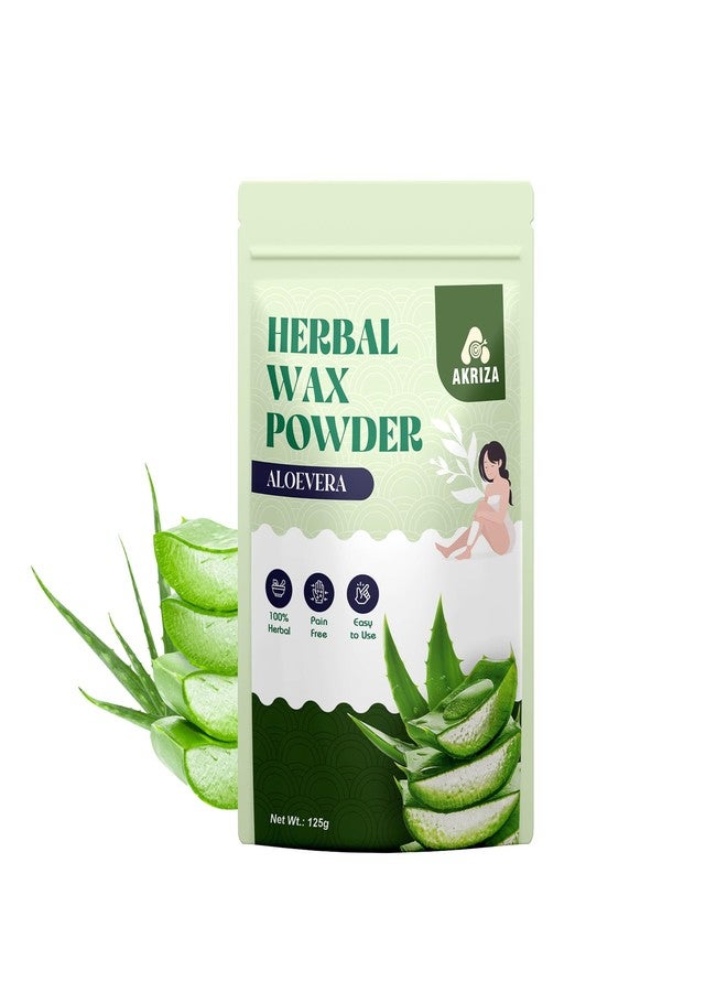 AKRIZA Painless Herbal Wax Powder for Hair Removal - 125g | For Women & Men | Quick & Easy Use on Hands, Legs, Underarms, Bikini & Intimate Areas | No Chemicals, No Irritation, All Skin Types (125 Gm, Alovera) - Image 1