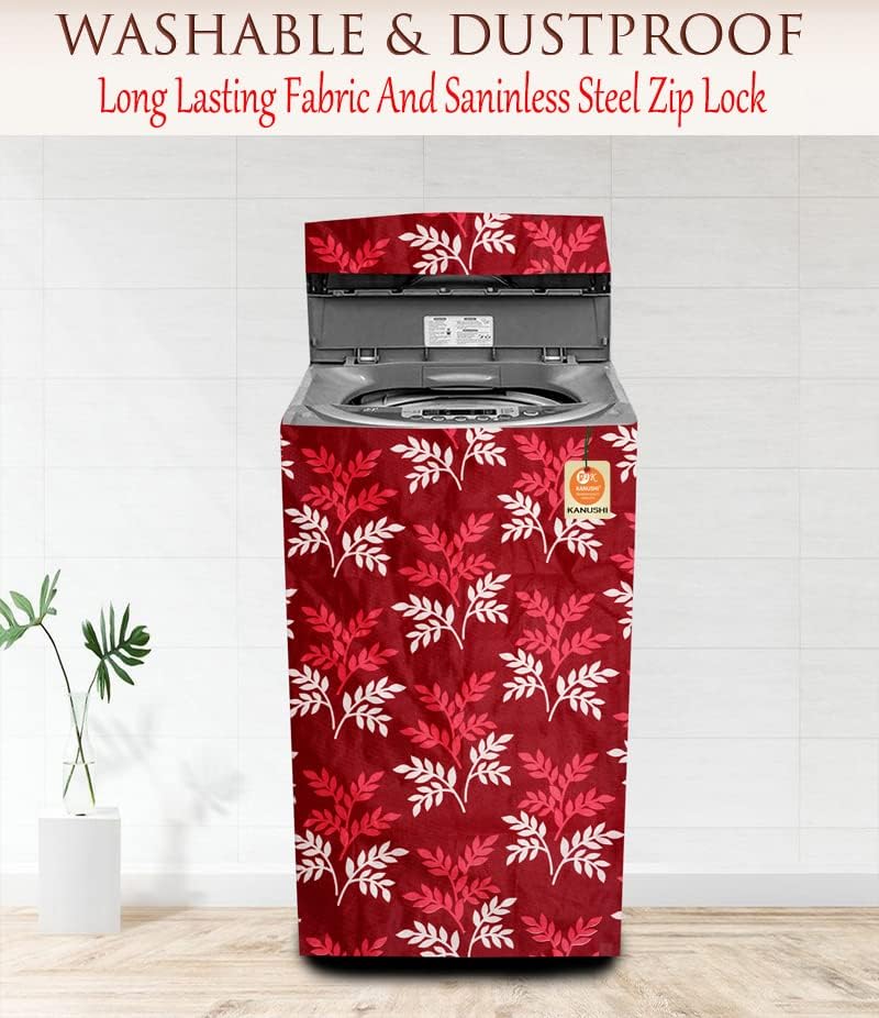 KANUSHI Industries® Washable & Dustproof Top Load Fully Automatic Washing Machine Cover (Suitable for 6 Kg, 6.5 kg, 7 kg, 7.5 kg) (Maroon-Small-LEVS-TOP-Load-Fully) - Image 2