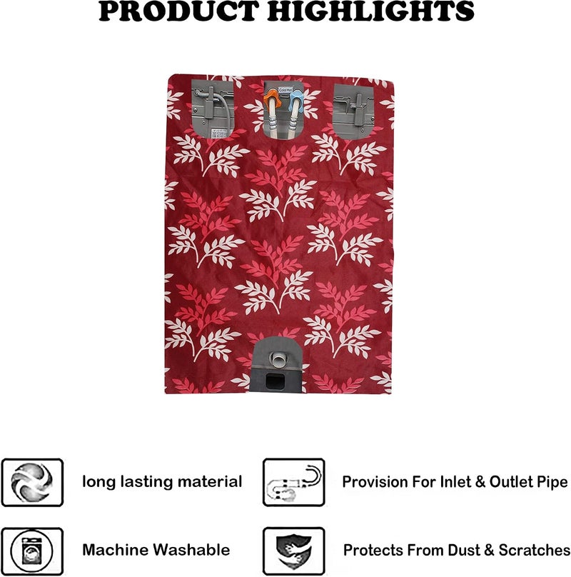 KANUSHI Industries® Washable & Dustproof Top Load Fully Automatic Washing Machine Cover (Suitable for 6 Kg, 6.5 kg, 7 kg, 7.5 kg) (Maroon-Small-LEVS-TOP-Load-Fully) - Image 4