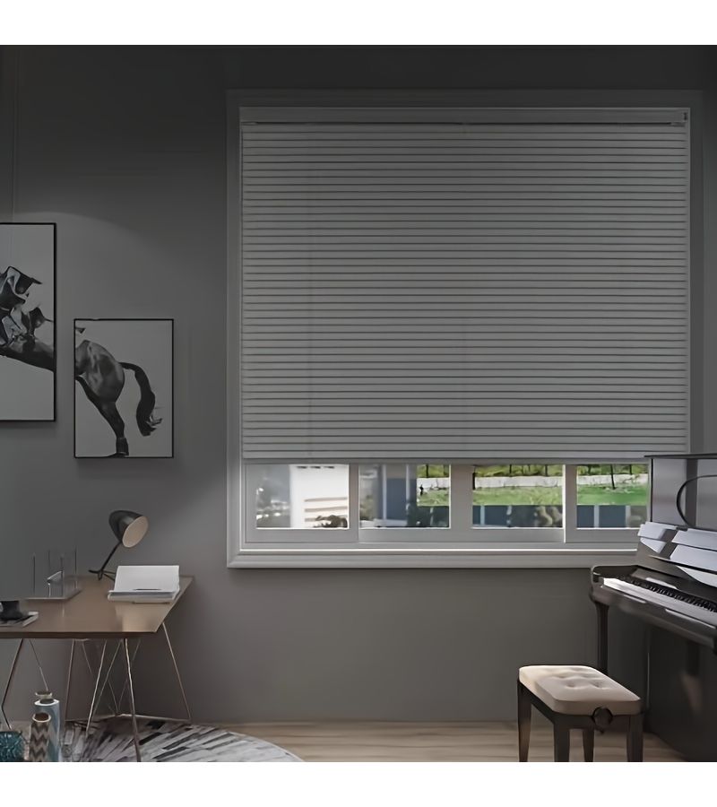 "Matte White"L Shaped Blinds For Sliding Doors With Zinc Alloy Frame Width 23 62 Inch Height 59 06 Inch Corded Light Blocking Roller Horizontal Window Treatment With Privacy Panels Matte White - Image 5