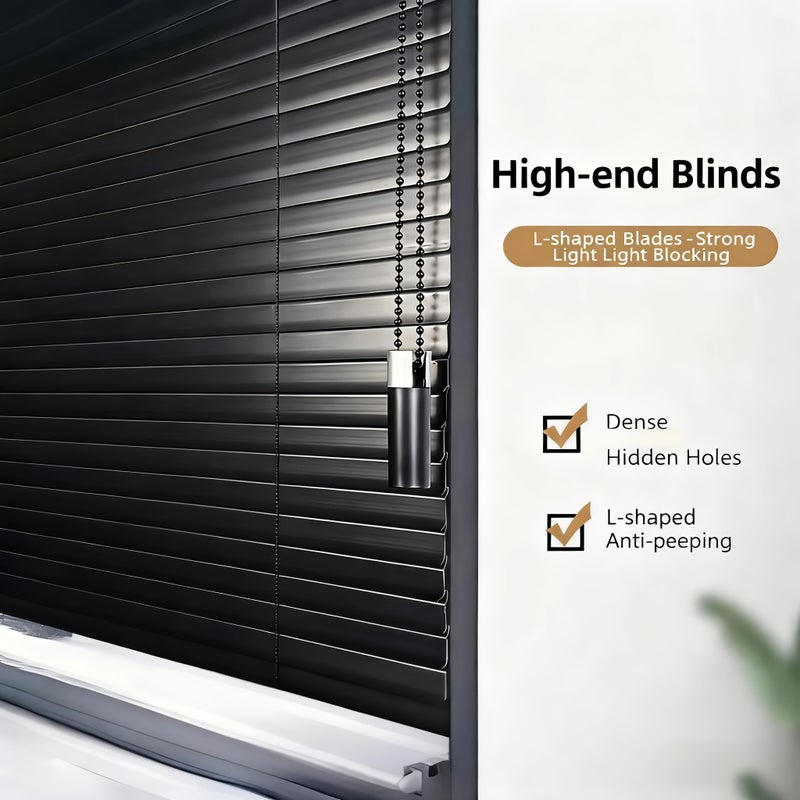 "Matte White"L Shaped Blinds For Sliding Doors With Zinc Alloy Frame Width 23 62 Inch Height 59 06 Inch Corded Light Blocking Roller Horizontal Window Treatment With Privacy Panels Matte White - Image 1