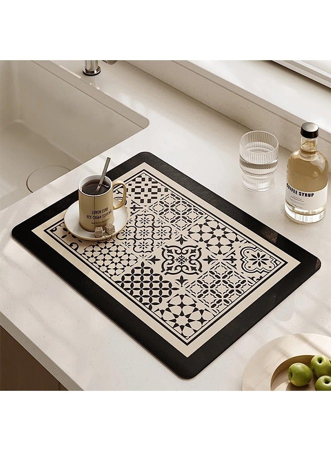 AL RAID Coffee Maker Mat, Absorbent Dish Drying Mat, Non-slip Rubber Mat, Easy to Clean, Counter Protector Spill Mat, For Kitchen Counter Coffee Bar Accessories 40x30cm - Image 2