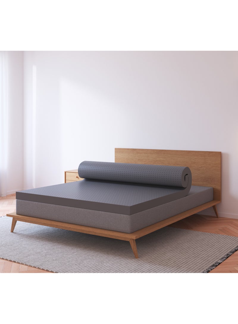 Panax 3 Inch Bamboo Charcoal Memory Foam Mattress Topper With Cover Queen (160x200CM) - Image 3