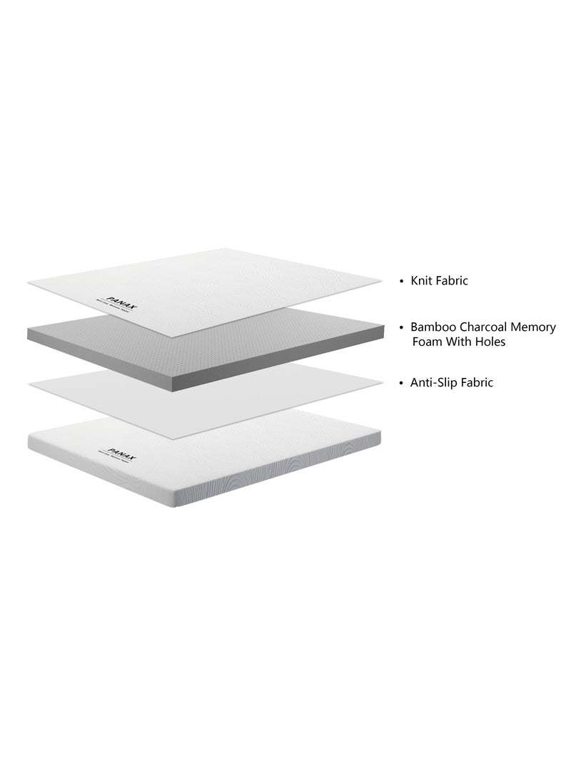 Panax 3 Inch Bamboo Charcoal Memory Foam Mattress Topper With Cover Queen (160x200CM) - Image 5