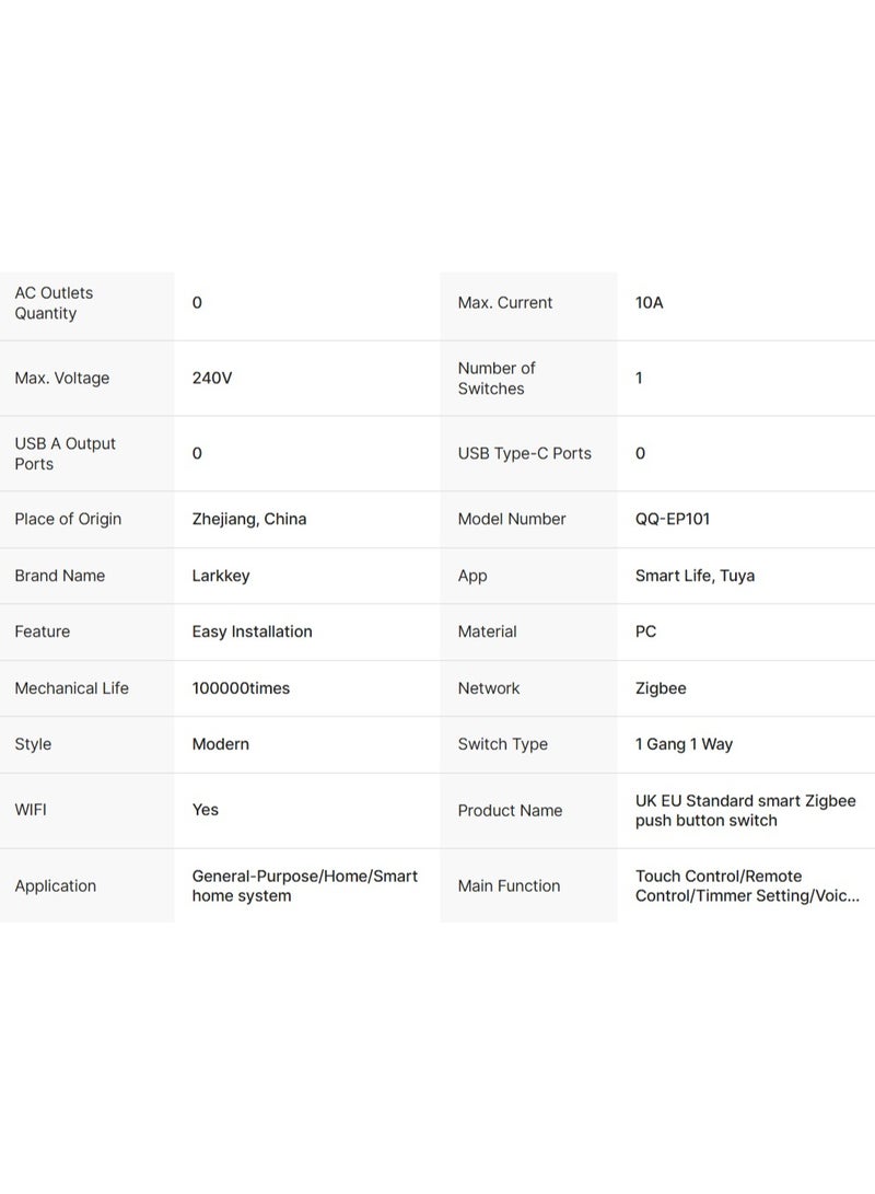 TUYA Zigbee Tuya Smart Home Switch, 2 Gang, PC Material, 86 Type, Compact Back Design - Image 3