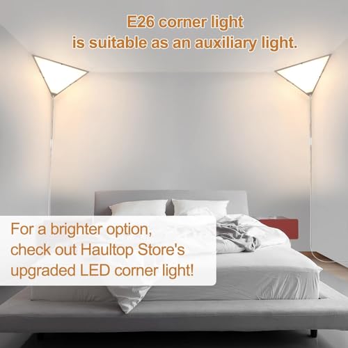 haultop Corner Light with Switch, Ceiling Corner Lights for Living Room, Plug in Ceiling Light for Dark Area, Lamp for Bedroom, Kids Room, Triangle Shape, White Acrylic (2 Pack) - Image 4