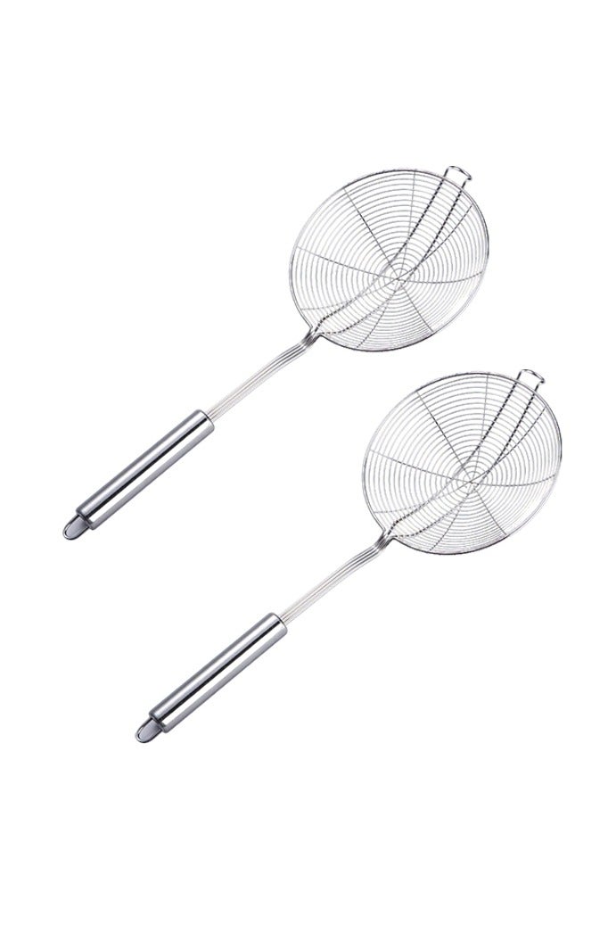 فلاير سكيمر، الفولاذ المقاوم للصدأ الآسيوي فلاير غلاف مقلي ملعقة مع مقبض للمطبخ مقلي عميق، المعكرونة، السباغيتي، المعكرونة - Image 1