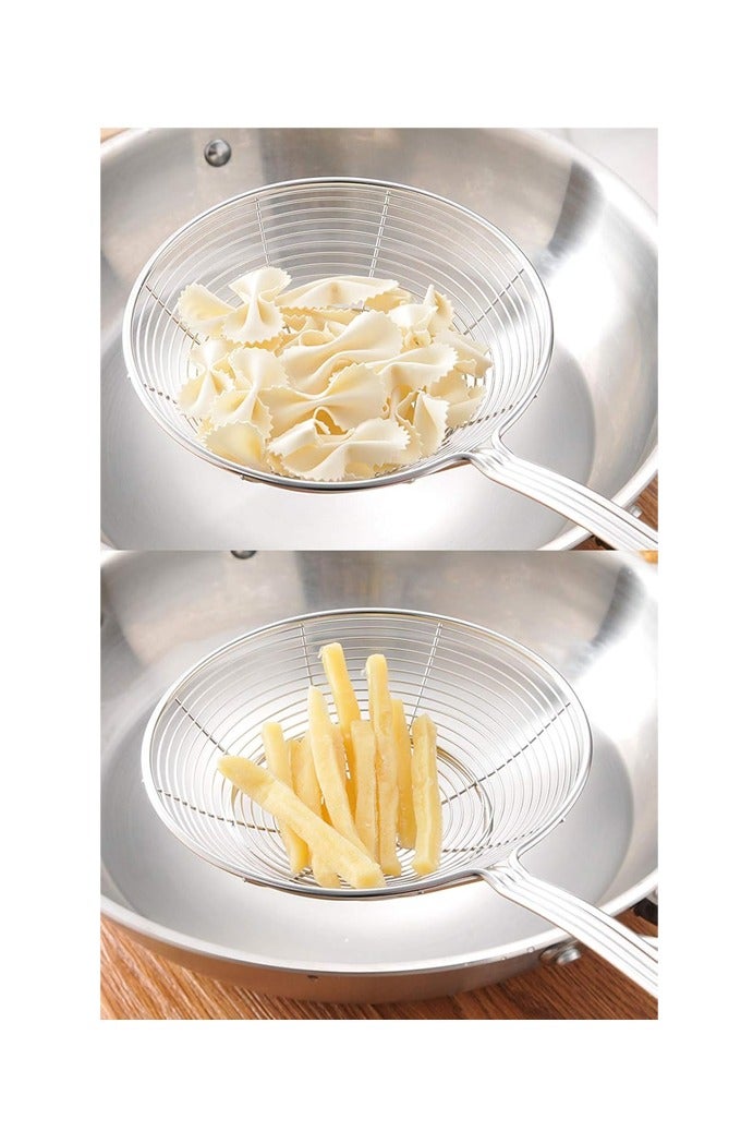 فلاير سكيمر، الفولاذ المقاوم للصدأ الآسيوي فلاير غلاف مقلي ملعقة مع مقبض للمطبخ مقلي عميق، المعكرونة، السباغيتي، المعكرونة - Image 4