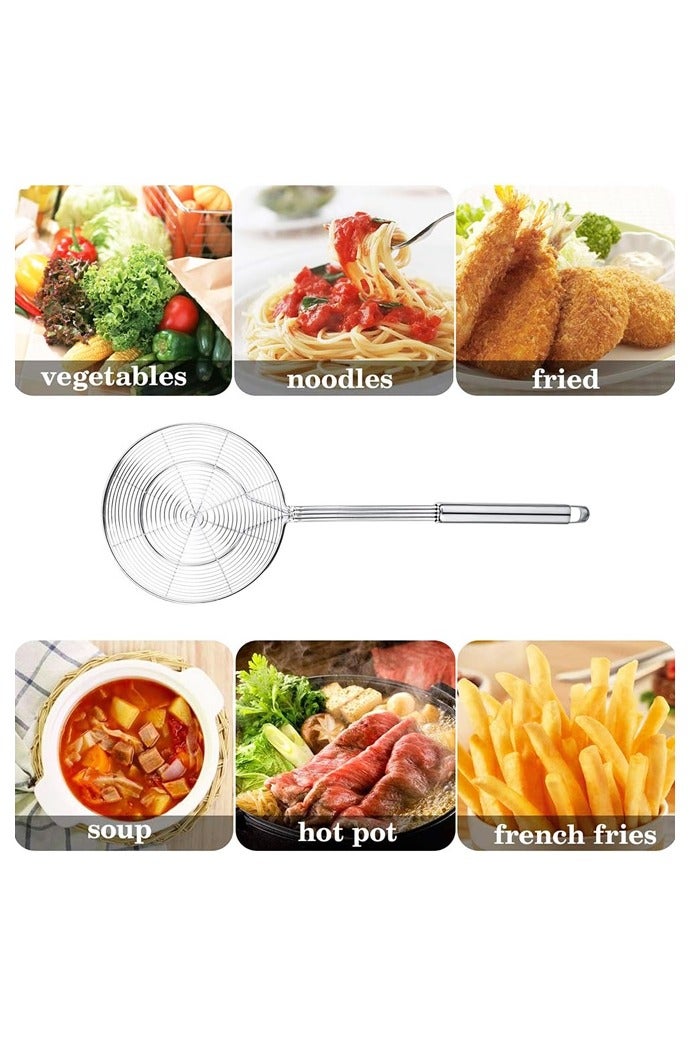 فلاير سكيمر، الفولاذ المقاوم للصدأ الآسيوي فلاير غلاف مقلي ملعقة مع مقبض للمطبخ مقلي عميق، المعكرونة، السباغيتي، المعكرونة - Image 5