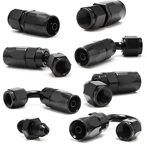 Medoon 4AN Fuel Line Kit - 10FT Nylon Stainless Steel Braided Fuel Hose + 10pcs Hose Fitting Kit + 6pcs Separator Clamp + 2pcs Coupler Adapter - Image 3
