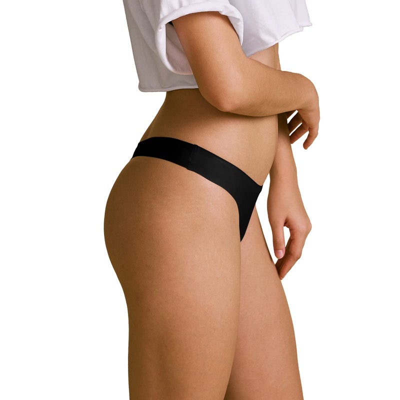 SHARICCA Women Postpartum Period Thongs 4 Layers Leakproof Underwear Panties for teen ladies 3 Pack (3Black, M) - Image 5