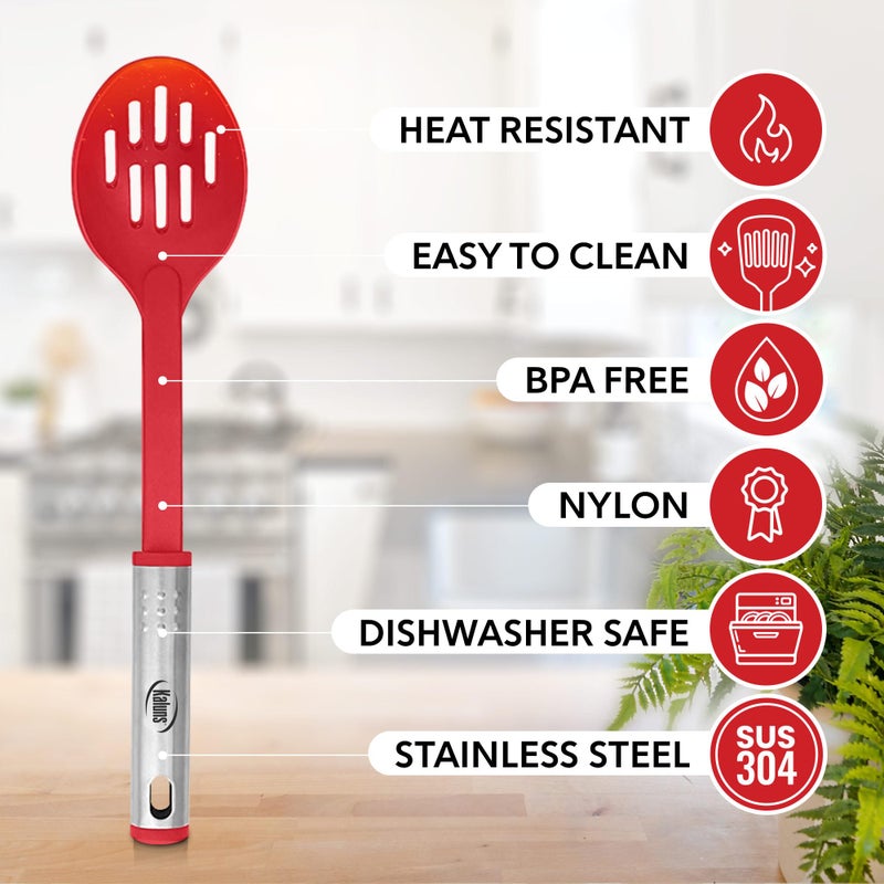 Kaluns Kitchen Utensils Set, 10 Nylon Stainless Steel Cooking Utensils, Non Stick and Heat Resistant Cookware set New Chef's Gadget Tools Collection - Image 4