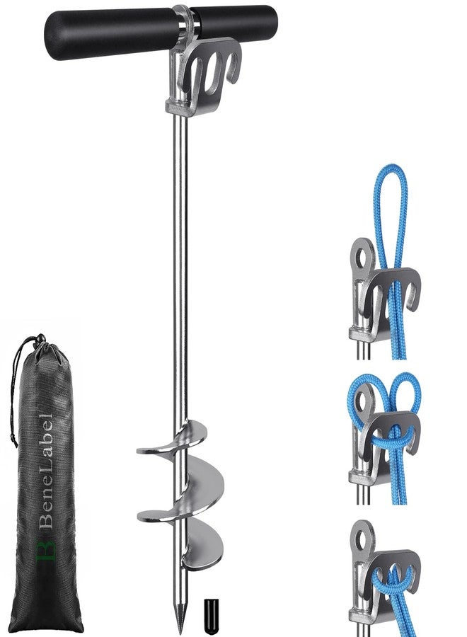BeneLabel 17" Sand Bar Anchors for Boats Screw in Boat Anchor Stainless Steel Shallow Water Sand Anchor Boat Beach Anchor for Sandbar, TET Ski Anchor, Kayak Anchor, Pontoon Boat - Image 1