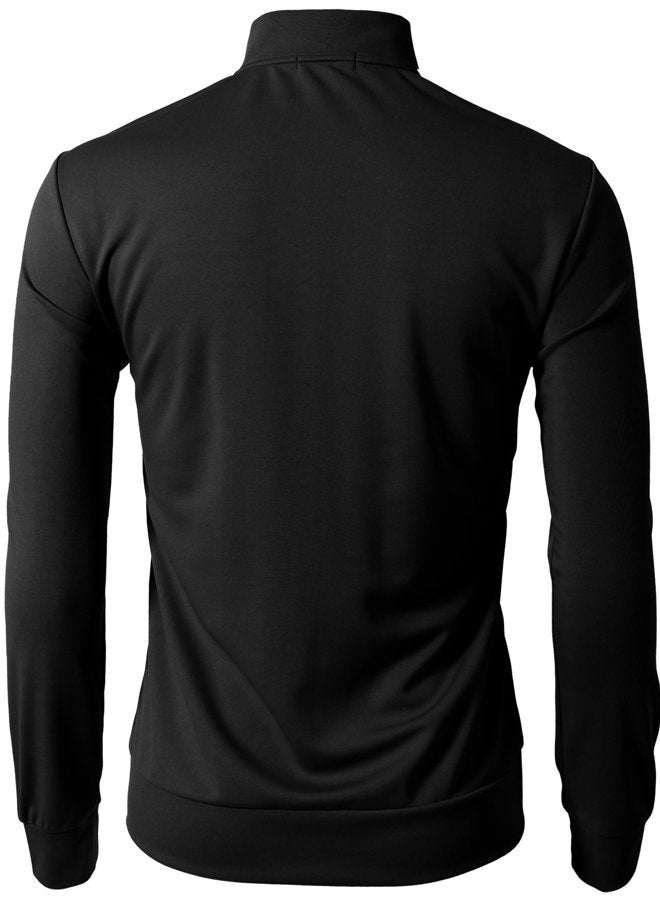 H2H Mens Active Slim Fit Track Lightweight Jacket Zip-up Long Sleeve, Cmoja0103-black, L - Image 4
