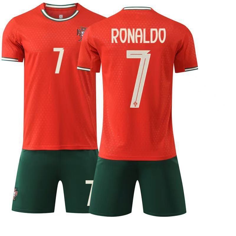 Football Uniform Adult And Kidsren'S Suit 25-26 New Portuguese Jersey No. 7 Ronaldo National Team Football Uniform Home - Image 4