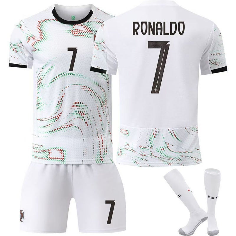 Football Uniform Adult And Kidsren'S Suit 25-26 New Portuguese Jersey No. 7 Ronaldo National Team Football Uniform Home - Image 3