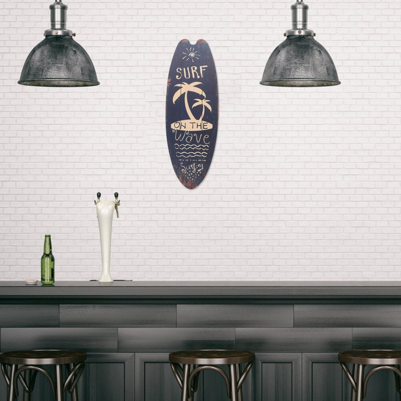 Hanging Surfboard Plaque Unique Home Decoration Retro Hanging Sign - Image 3