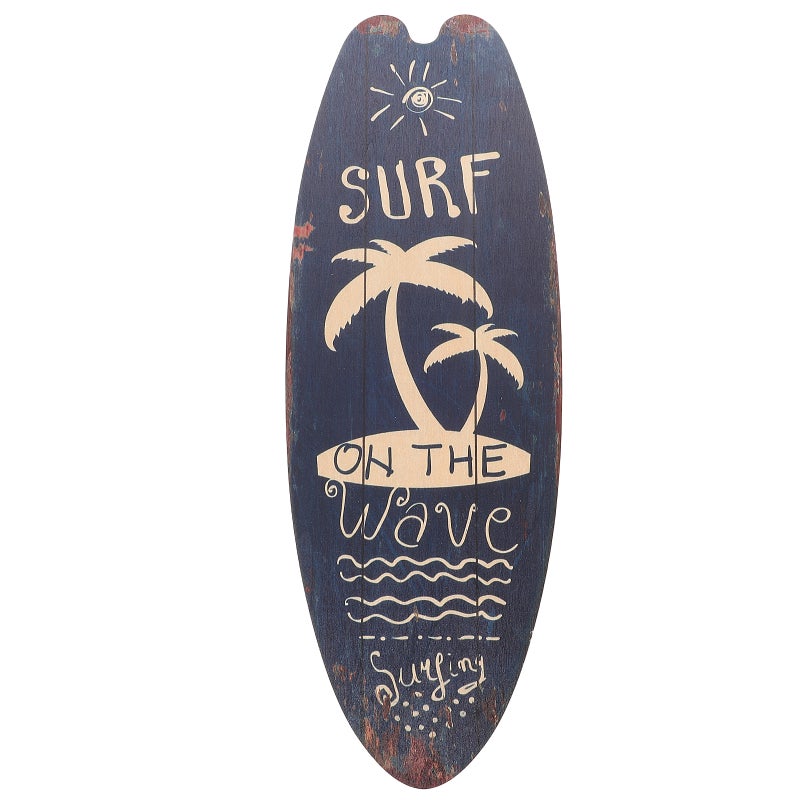 Hanging Surfboard Plaque Unique Home Decoration Retro Hanging Sign - Image 1