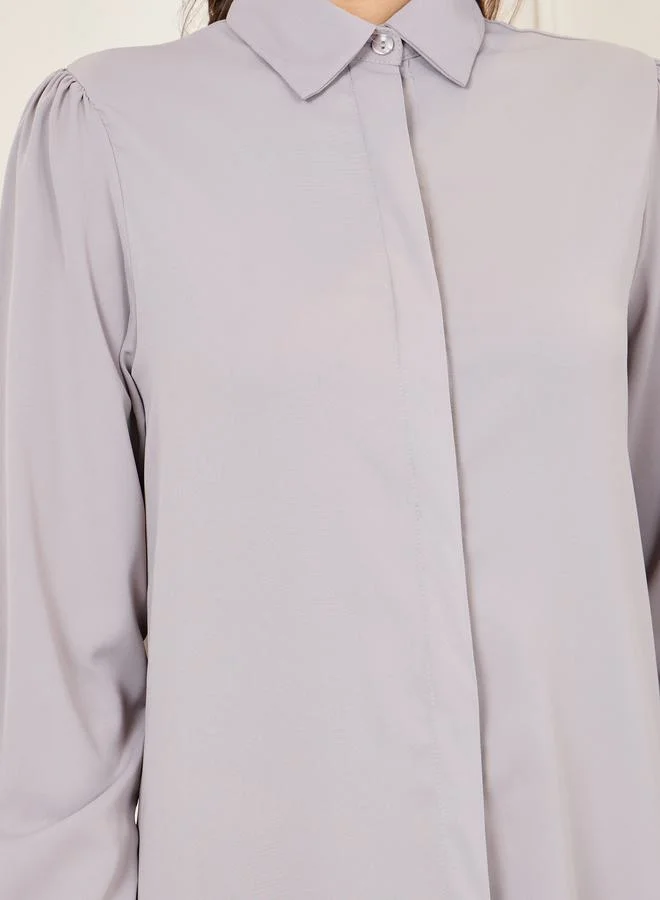 Styli Shirtdress Maxi Dress