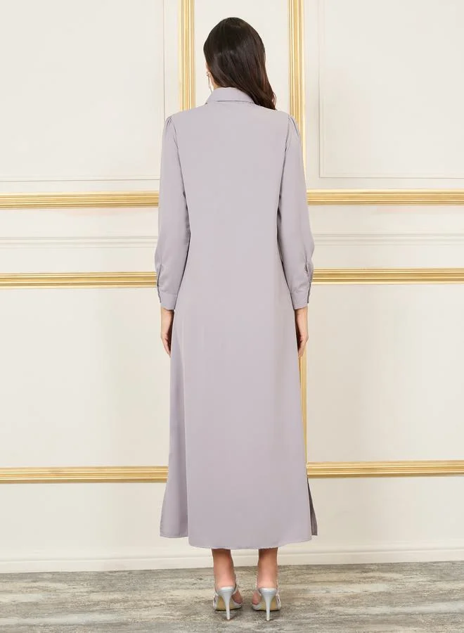 Styli Shirtdress Maxi Dress