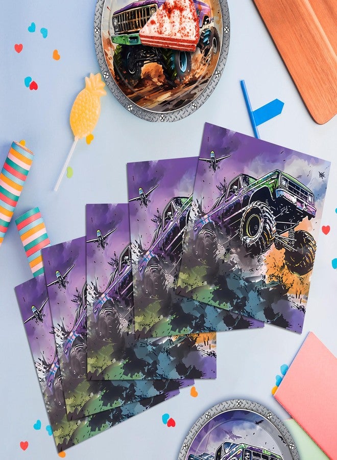 BHNACIER 40Pcs Monster Truck Party Paper Napkins Trucks Party Supplies Disposable Napkin for Racing Car Partys Decorations Supplies - Image 4