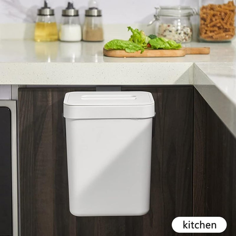 White Compost Bin with Lid 3L Kitchen Waste Container Countertop Household - Image 4