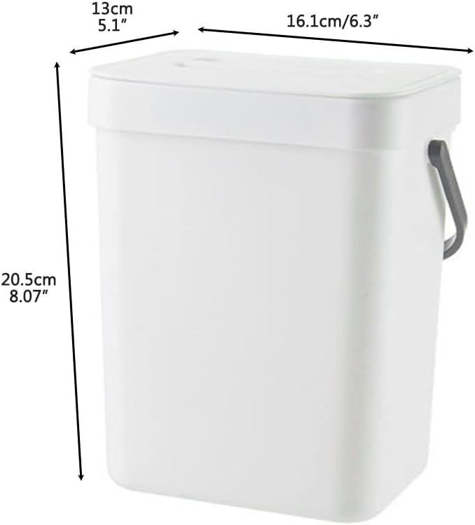 White Compost Bin with Lid 3L Kitchen Waste Container Countertop Household - Image 3
