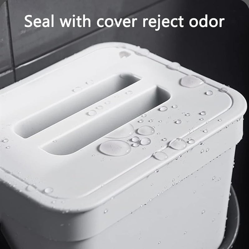 White Compost Bin with Lid 3L Kitchen Waste Container Countertop Household - Image 5