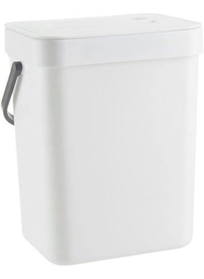 White Compost Bin with Lid 3L Kitchen Waste Container Countertop Household - Image 1