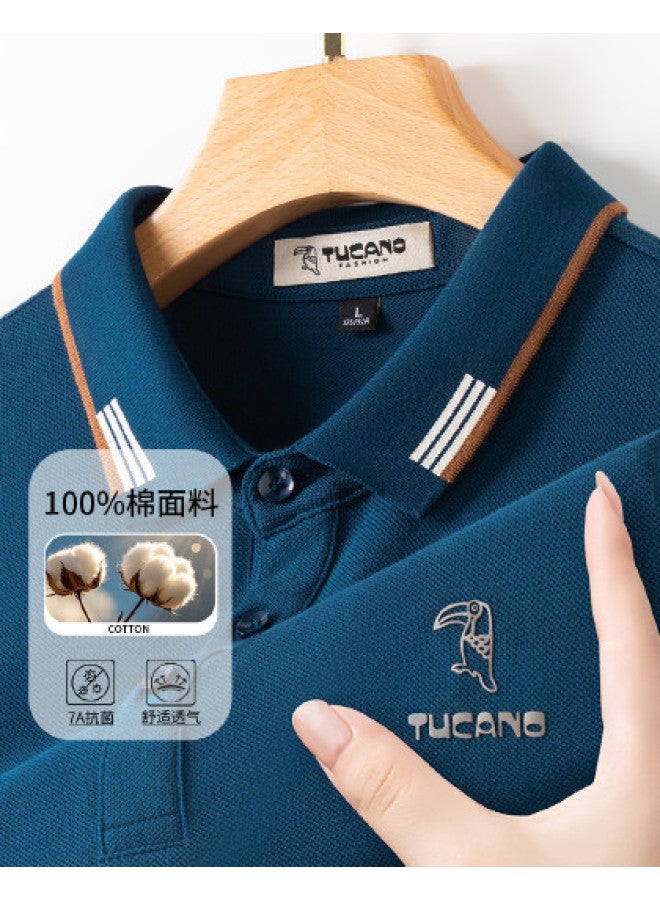Tucano قميص بولو للرجال بأكمام طويلة مع ياقة قابلة للطي 100% قطن نقي + مضاد للبكتيريا 7a - Image 1