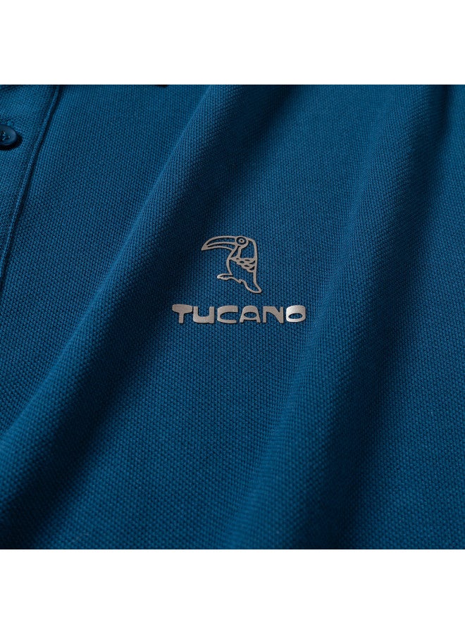 Tucano قميص بولو للرجال بأكمام طويلة مع ياقة قابلة للطي 100% قطن نقي + مضاد للبكتيريا 7a - Image 5