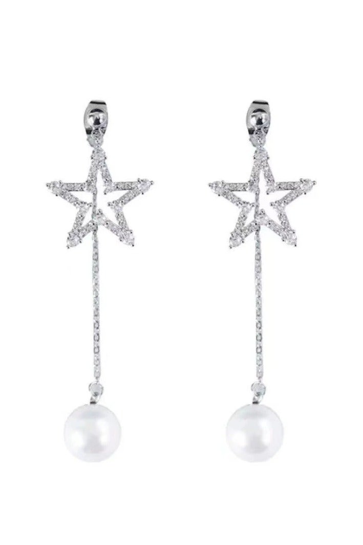 Goolsky 2-in-1 Star Tassel Earrings for Women – Dazzling Crystal Drop Design, Slimming Effect, Unique Style with 925 Sterling Silver Posts - Image 2