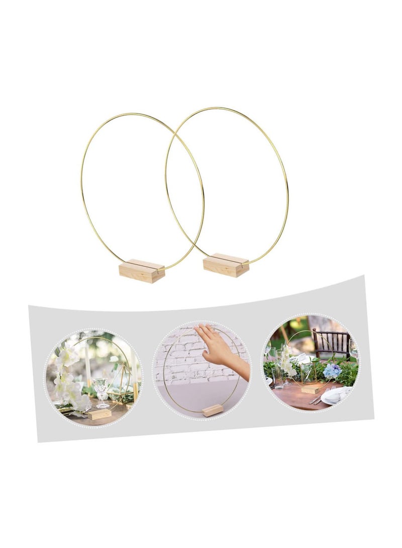 GGOOT 2 Sets Wreath Hoop DIY Ornament Sets Macrame Garland Desk Topper Metal Macrame Hoop Rings Metal Wreath Rings Metal Hoop Wreath Frame Metal Hoops for Wedding Flower Metal Rings Lace  - Image 5