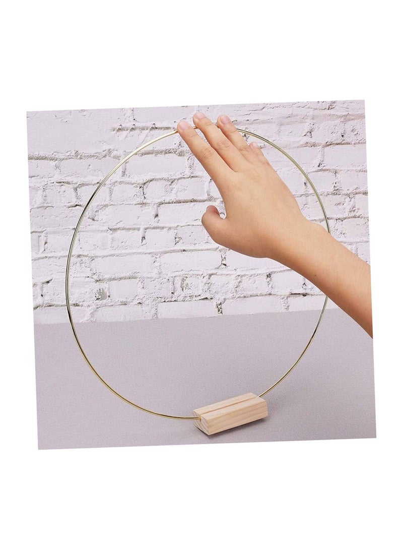GGOOT 2 Sets Wreath Hoop DIY Ornament Sets Macrame Garland Desk Topper Metal Macrame Hoop Rings Metal Wreath Rings Metal Hoop Wreath Frame Metal Hoops for Wedding Flower Metal Rings Lace  - Image 2
