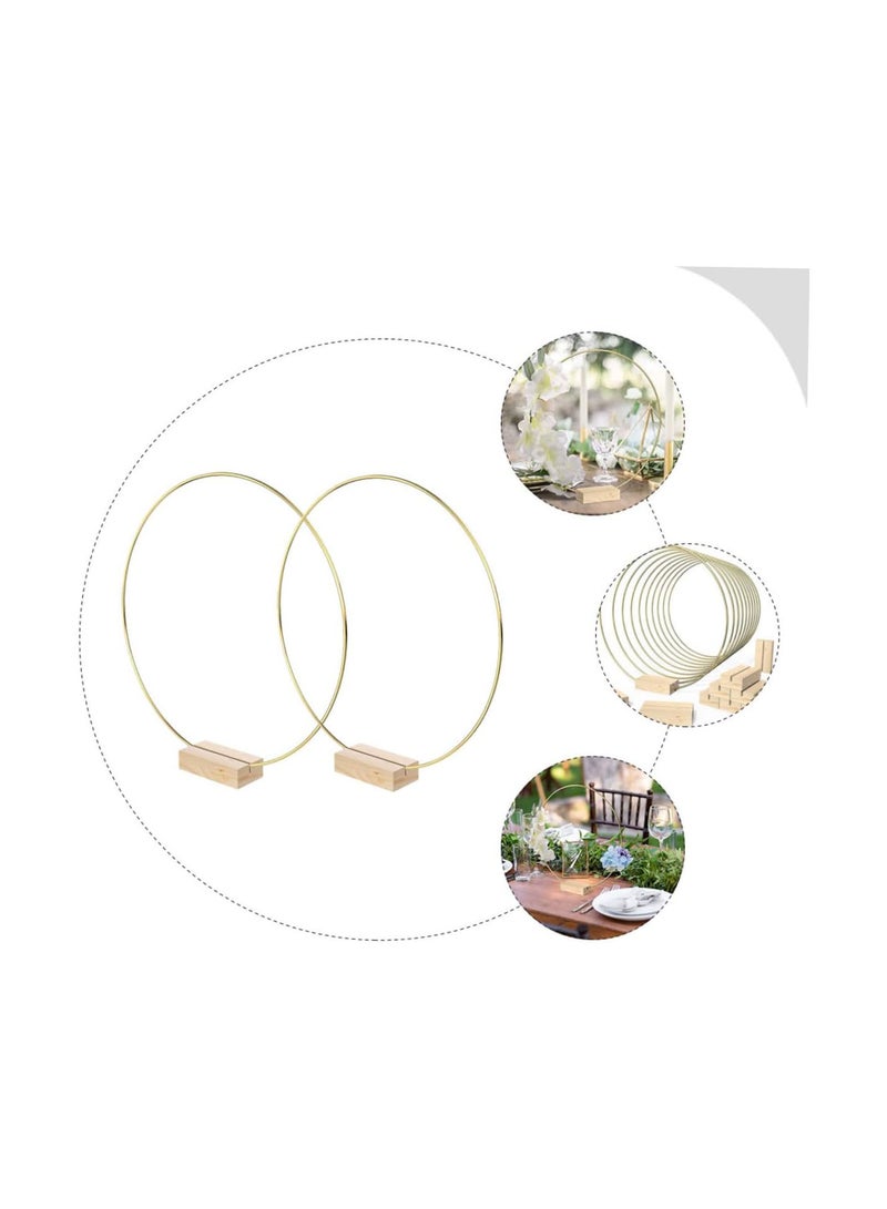 GGOOT 2 Sets Wreath Hoop DIY Ornament Sets Macrame Garland Desk Topper Metal Macrame Hoop Rings Metal Wreath Rings Metal Hoop Wreath Frame Metal Hoops for Wedding Flower Metal Rings Lace  - Image 4