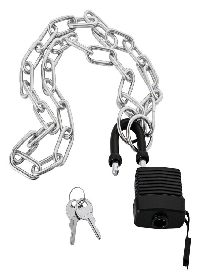 ZEERSHEE 3.3ft Heavy Duty Chain and Padlock Set, 50mm Waterproof Laminated Steel Security Lock with Keys, All Weather Rustproof Anti Cut Lock for Outdoor Gate, Fence, Bicycle, Motorcycle, Grill - Image 1