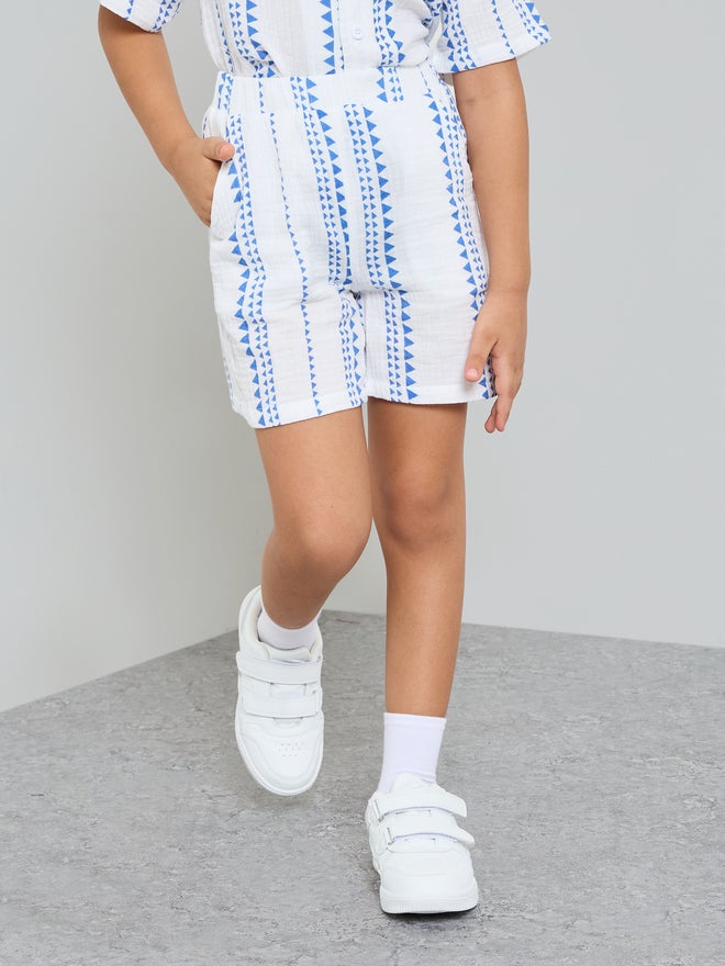 Styli Boys Striped Resort Collar Shirt and Shorts Set - Image 4