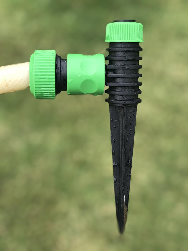 Divine Tree Garden Turbo Sprinkler Spike Ideal for Small Planted Areas and Garden - Perfect Irrigation System for Small Lawn Garden Areas Water Sprinkler - Green-Black (Pack3) - Image 2